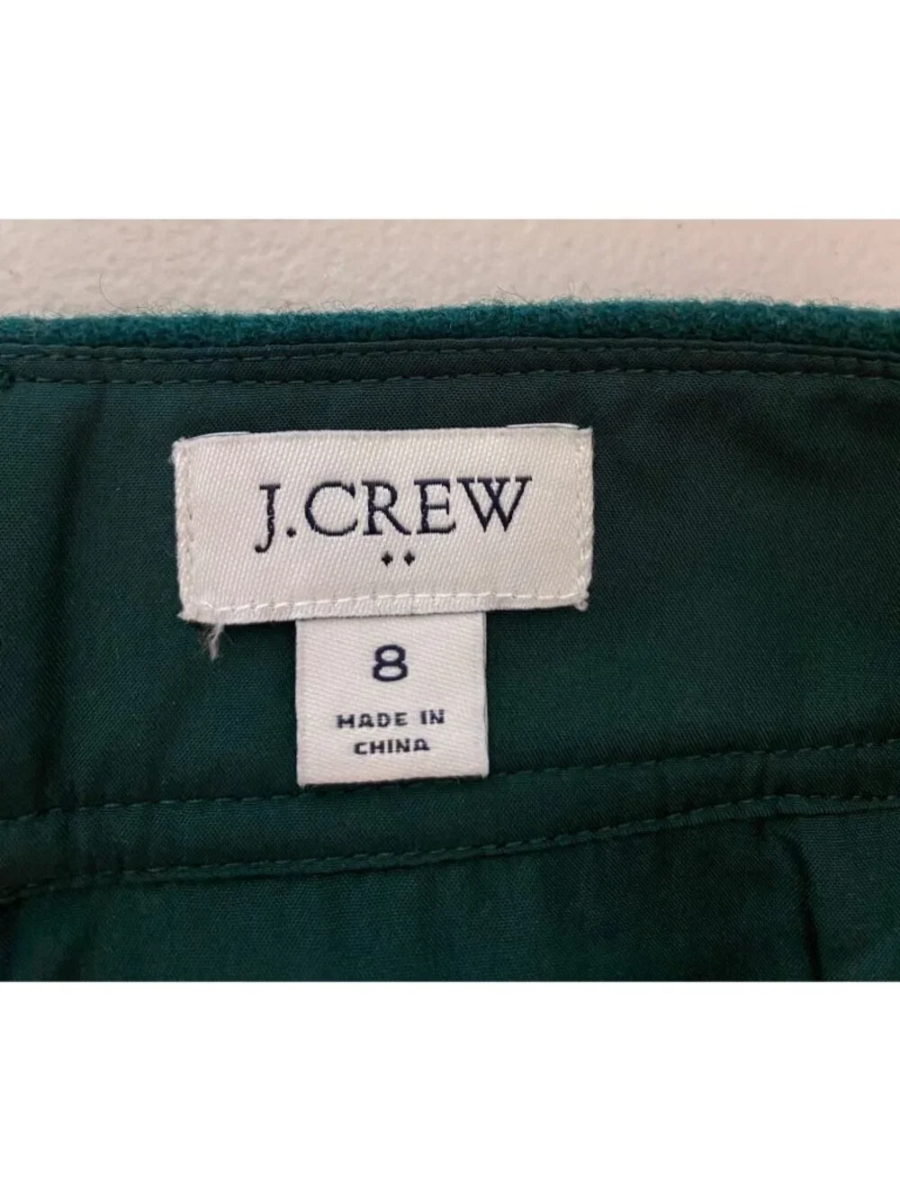 J. Crew Womens Green Wool Blend A-Line Skirt Size 8